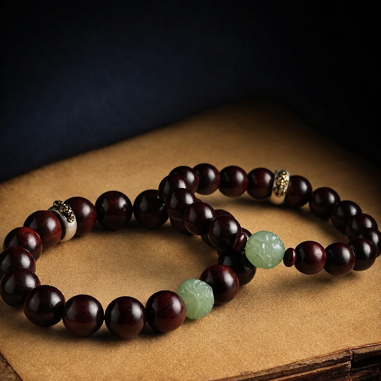 Hetian Jade & Zitan Wood Zodiac Guardian Bracelet – Personal Birth-Year Symbol
