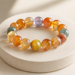 Handcrafted Natural Citrine Tower Quartz & Golden Tiger's Eye Energy Bracelet – Wealth & Career Abundance Crystal Bead Strand