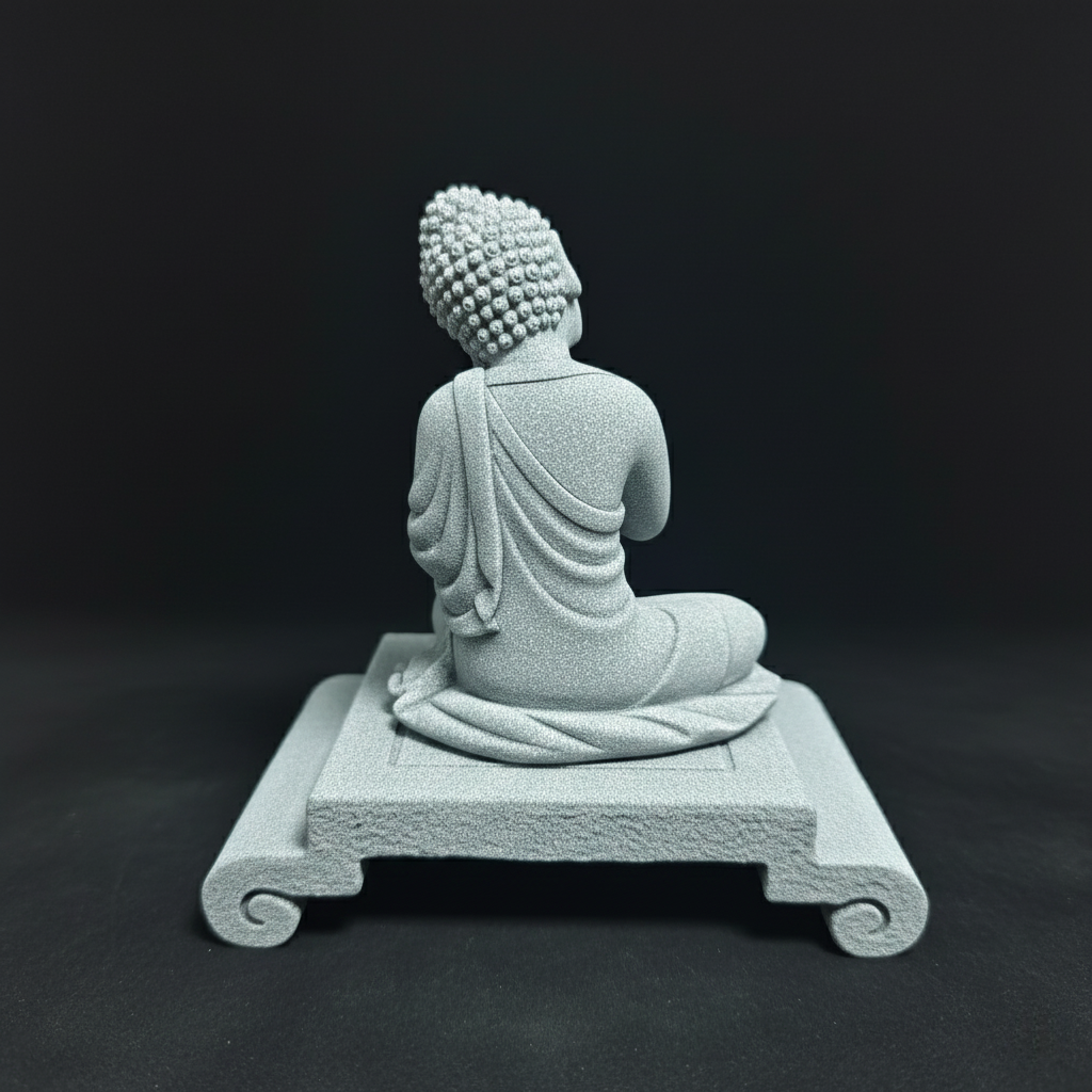 Minimalist Resting Figure Statue – Shakyamuni Inspired Sandstone Decor for Home & Desk