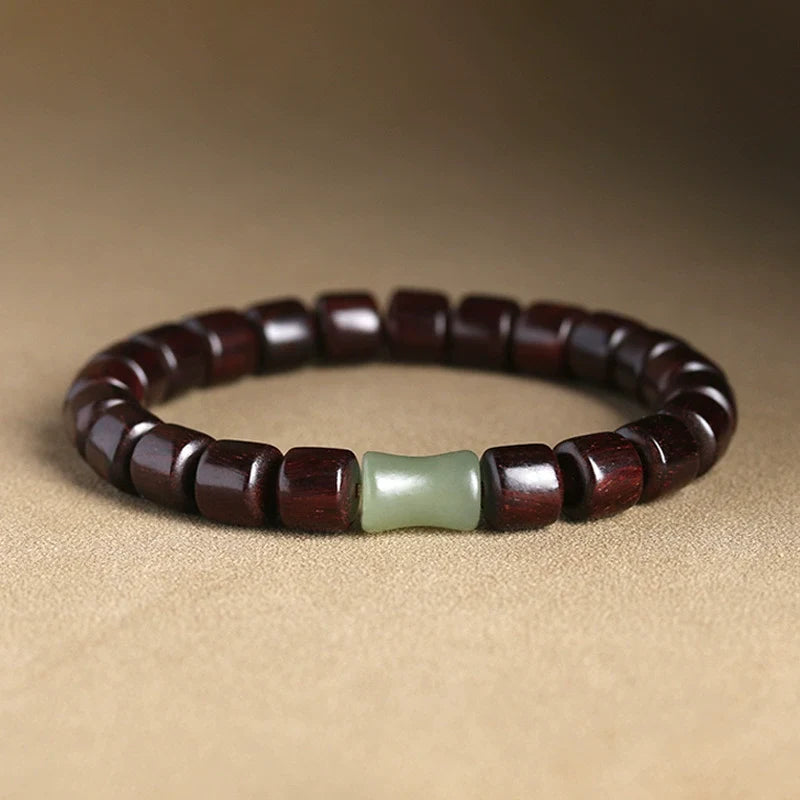 Natural Sandalwood & Hetian Jade Bracelet – ShaolinMart Bamboo Bead Jewelry