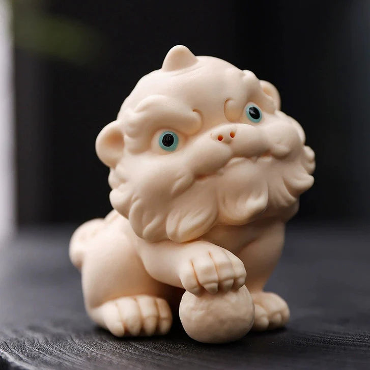 Ceramic Guardian Lion Figurine – Lucky Foo Dog Decorative Sculpture