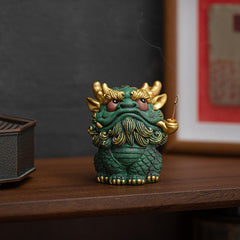 The Smoking Kylin – Hand-Painted Qilin Incense Holder & Figurine - ShaolinMart