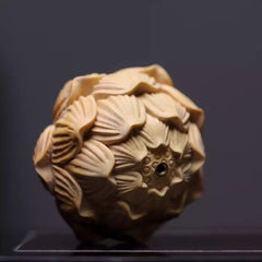 Shaolin Masterwork Series: Rare Boxwood Carving - "The Zen Lotus" Incense Holder