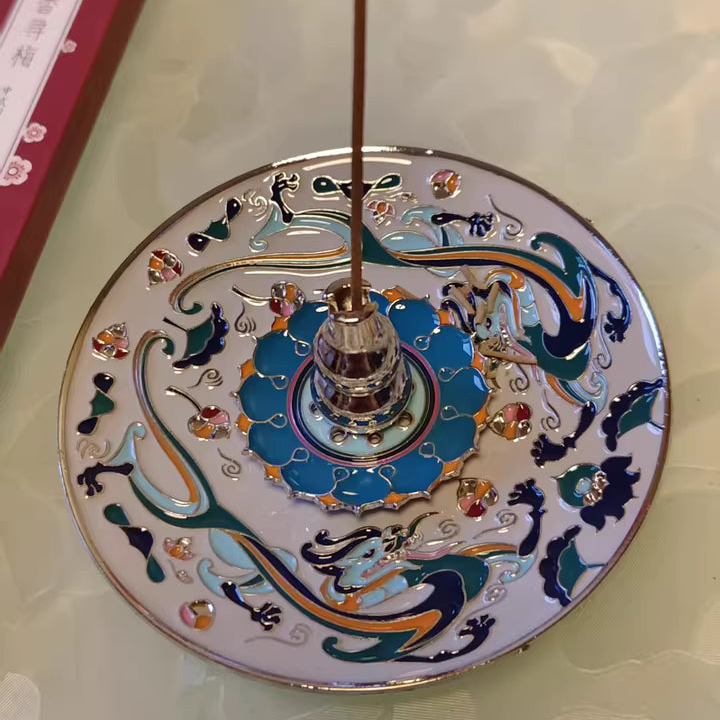 Sacred Incense Vessel – Gilded Enamel, Symbol of Peace & Protection