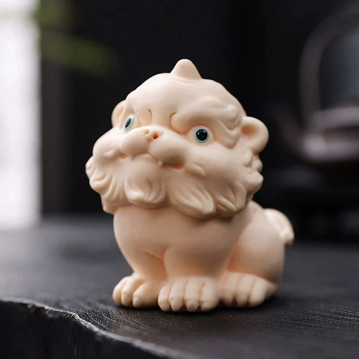 Ceramic Guardian Lion Figurine – Lucky Foo Dog Decorative Sculpture