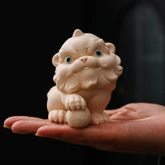 Ceramic Guardian Lion Figurine – Lucky Foo Dog Decorative Sculpture