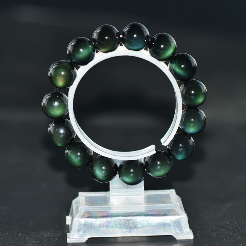 Rest Nest Natural Green Eye Obsidian Wealth Bracelet