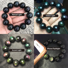 Rest Nest Natural Green Eye Obsidian Wealth Bracelet