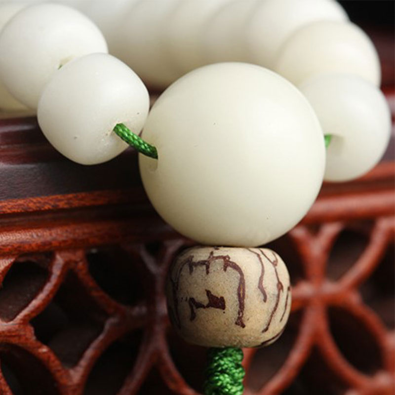 Rest Nest White Jade Bodhi Lotus Mala Harmony Necklace Bracelet