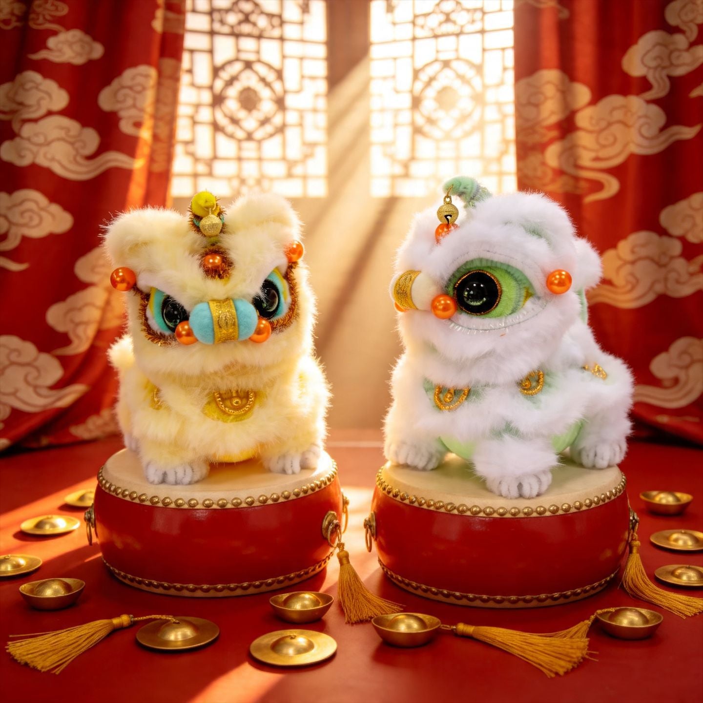 Awakening Lion Plush Ornament – Cheerful Lion Dance Figurine with Cultural Meaning & Good Wishes