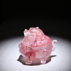 Suanni Liu Li Glass Incense Burner – Translucent Guardian Decor