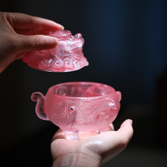 Suanni Liu Li Glass Incense Burner – Translucent Guardian Decor