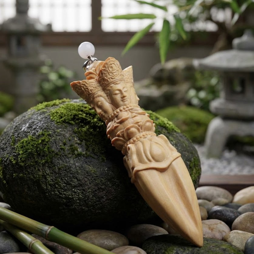 Hand-Carved Boxwood Vajra: The "Thunderbolt" Meditation Talisman & Zen Fidget